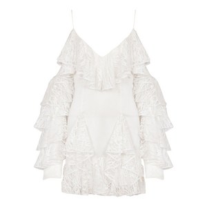 발망 러플 미니 드레스, 화이트계열, France 38(KR 66)