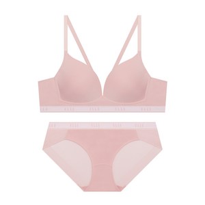 엘르이너웨어 에어로쿨 컴포트핏 노와이어 인디핑크 브라 팬티 세트
