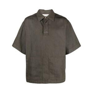 알렉산더맥퀸 로고 자수 데님 폴로 셔츠