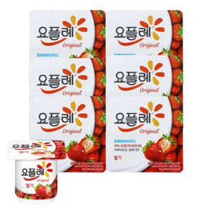 빙그레 요플레 딸기 라이트 요거트 유치원 어린이집 간식, 85g, 16개