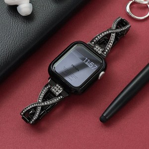 타임스토리 디먼트 애플워치 호환 크로스 큐빅 브레이슬릿 메탈 스트랩 9 8 7 6 SE2 SE 5 4 3 2 1