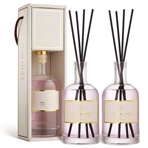 신향출시 골드에디션 디퓨저 200ml 1+1 에이로마, 실키 머스크, 레몬그라스, 2개