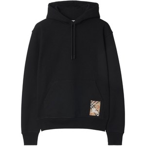 버버리 체크 라벨 코튼 후디, 블랙계열, Mid standard XXS(KR 90)