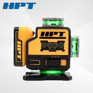 HPT 충전 레이저 레벨기 HL-4DG 그린 4D 12V 디월트 배터리호환, 1개