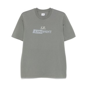C.P.컴퍼니 로고 프린트 저지 티셔츠, 그레이계열, Standard XL
