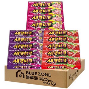 블루존 크라운 새콤달콤 3종 45개입 (포도맛15 + 복숭아맛15 + 딸기15), 1세트