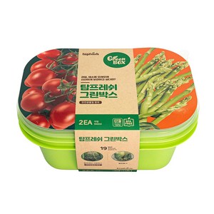 탑프레쉬 그린박스 940ml 2개-과일 야채 신선보관용기/에틸렌가스 흡착 탑프레쉬, 2개