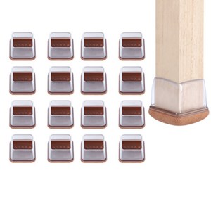 헤인느 층간 소음 미끄럼 방지 식탁 의자 발커버 세트, 정사각형M, 브라운, 16개