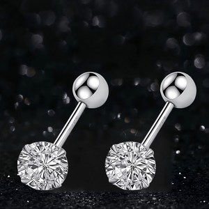 모이사나이트 1캐럿 S925은모조다이아몬드 귀걸이 양면 착용 가능 여성 귀걸이
