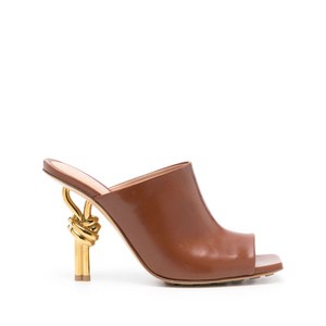 보테가 베네타 매듭 가죽 뮬 90mm, Europe 38(KR 250), 브라운계열