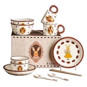 클레버 래빗 시리즈 2인용 한식기 세트