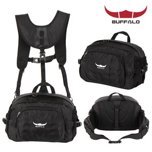 버팔로 크로스 숄더 힙색 9L 등산 가방, 블랙