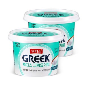 후디스 그릭요거트 달지않은 저지방 450g 2개