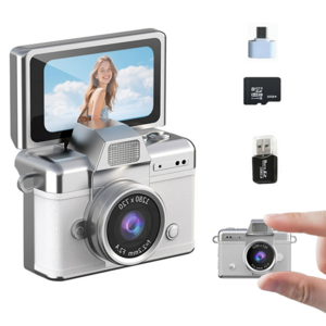 SMABAT 휴대용 y2k 빈티지 디지털 카메라 레트로 감성 카메라 초소형 초경량 카메라 키링용 SD카드 포함