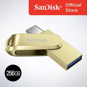 샌디스크코리아 공식인증정품 USB 메모리 Ultra Dual Drive Luxe 울트라 듀얼 드라이브 럭스 Type-C OTG USB 3.2 SDDDC4 256GB 골드