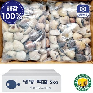 냉동 백합조개(40/60) 5kg(1kg x 5팩) 탕 구이 파스타 대용량 업소용, 5개, 1kg