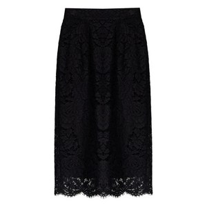 돌체앤가바나 DNA 레이스 물결 헴 미디 스커트, 블랙계열, Italy 38(KR 33)
