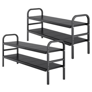 Tiger Pavilion 폭조절 싱크대 하부장 정리선반 2단 10보드, 블랙, 88x25x48.5..., 2개