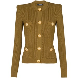 발망 버튼 프런트 니트 드레스