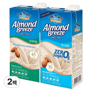 아몬드브리즈 2종(오리지널+언스위트) 두유, 950ml, 2개