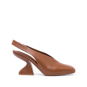 페라가모 슬론 청키힐 펌프스 85mm, US 6.5(KR 240C (Slim)), 브라운계열