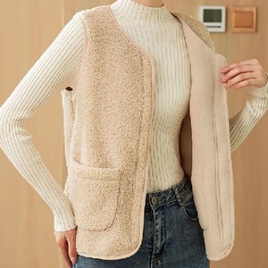 여성 보온 조끼 겨울 양털 후리스 가벼운 캐주얼 데일리