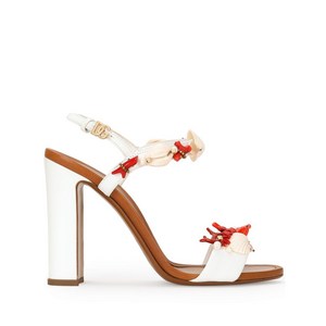 돌체앤가바나 케이라 코랄 자수 샌들 105mm, Europe 39.5(KR 265), 화이트계열