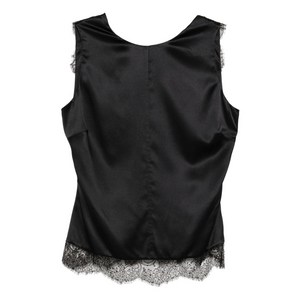 톰포드 레이스 트리밍 새틴 탑, 블랙계열, Italy 42