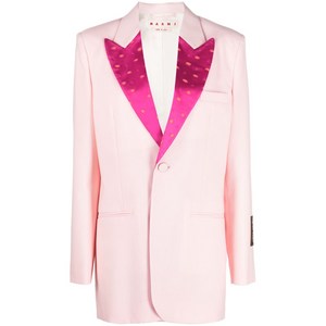 마르니 피크드 라펠 싱글 브레스티드 블레이저