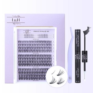 Lu.H 루에이치 대용량 가닥속눈썹 세트 (가닥속눈썹 320pcs+핀셋+글루+픽서), 1개, 드라마 세트 (핀셋+글루+픽서)