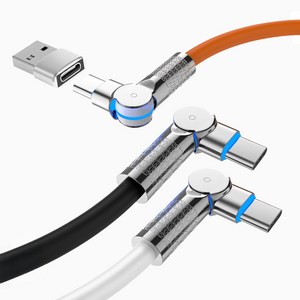 펀링크 C to C타입 180도 회전형 초고속 충전 케이블 PD60W USB-A젠더 포함