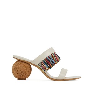 페라가모 프린지 샌들 75mm, US width 8.5C, 화이트계열