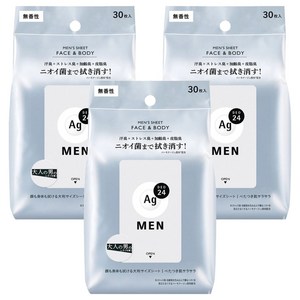 에이지데오24 맨즈 시트 페이스 & 바디 30매입, 3개