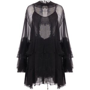 끌로에 러플 실크 조젯 미니 드레스