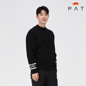 [PAT 남성] 소매 배색 하프터틀텍 스웨터_1I73403