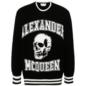 알렉산더맥퀸 인타르시아 로고 스웨터, 블랙계열+화이트계열, Standard XS