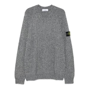 스톤 아일랜드 로고 디테일 크루넥 스웨터