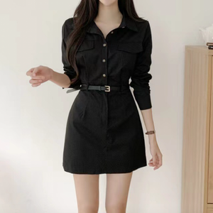 미니원피스 원피스 슬림핏 여자 여성 여친룩 카라셔츠