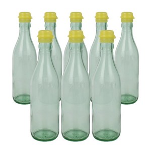 가인글로벌 청색 기름병350 유리병 참기름병 용기, 노랑, 8개, 350ml