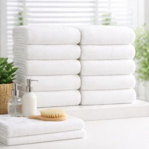 아크디 먼지없는 호텔 고급 수건, 화이트, 10개