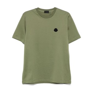 몽클레르 버티컬 로고 코튼 티셔츠, 그린계열, Standard M(KR 96-180)