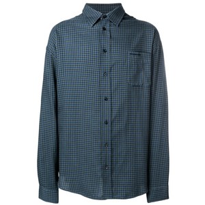 발렌시아가 티셔츠 장식 체크 패턴 셔츠