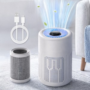 Alwanking 미니 공기청정기 360도 음이온 UV살균 소형 공기청정기 저소음 원룸 가정용