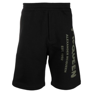 알렉산더맥퀸 로고 프린트 쇼츠, 블랙계열, Standard XL