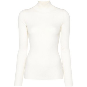 보테가 베네타 mock-neck ribbed jumper, 화이트계열, Standard M