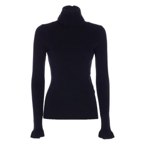 끌로에 하이 넥 러플 커프스 스웨터, 블루계열, Standard XS(KR 55)