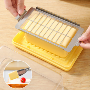 SMABAT 버터 커팅보관용기 버터 커팅 보관 케이스 버터커팅 스테인리스 버터 커팅 버터 나이프 포함 라지 스몰