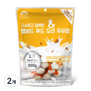 벨버드 반려견 대용량 우유껌 스몰사이즈, 오리우유껌맛, 900g, 2개