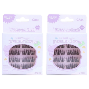 Char 핸드메이드 더 플러피 베이커리 드리미 도즌 인조 속눈썹, 블랙, 2개