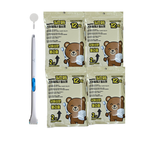 데일리퓨어 화장실 변기 클리너 청소솔 브러시 리필 대용량 48개입 + 핸들 + 전용고리 세트